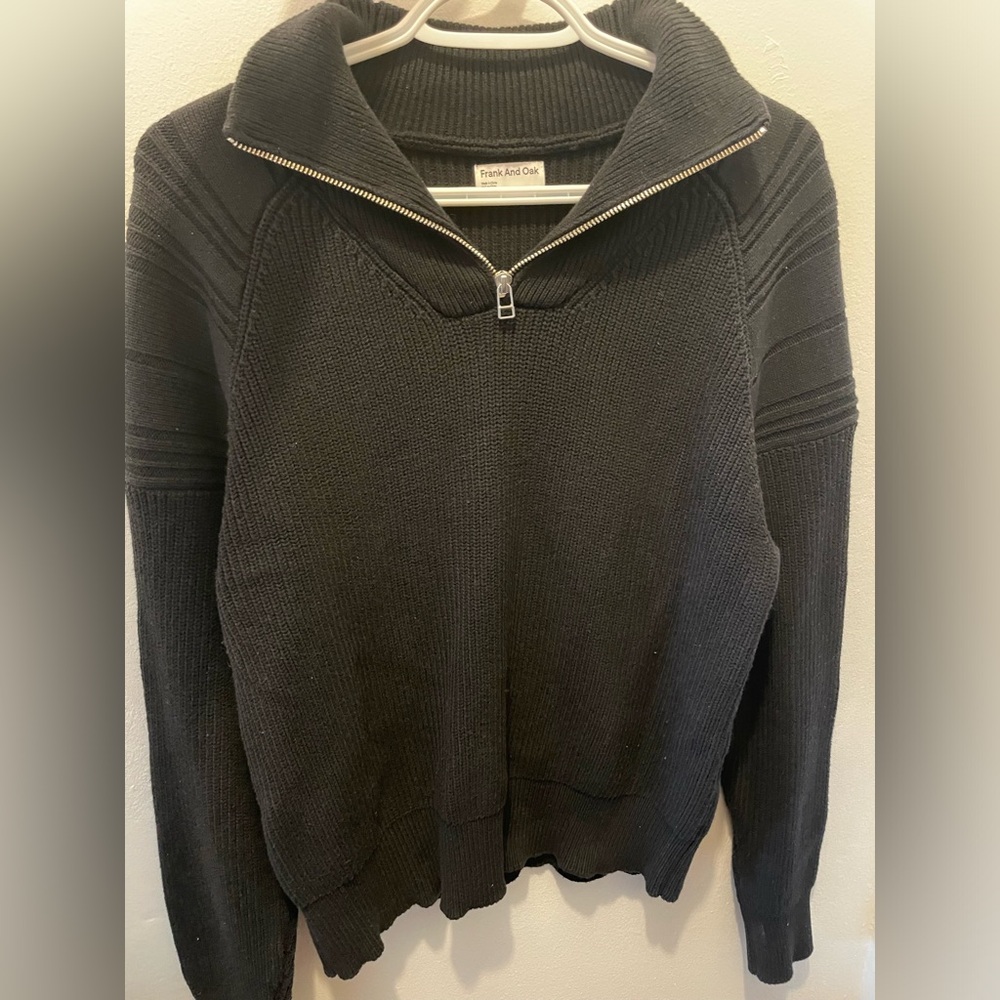 Frank&Oak 100% Cotton Zip Sweater, M